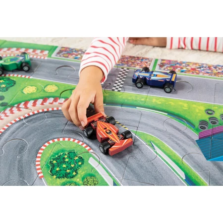 Juego 2 en 1, Puzzle y juego, Coches de carreras, Reino pacífico