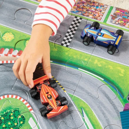 Juego 2 en 1, Puzzle y juego, Coches de carreras, Reino pacífico