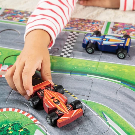 Juego 2 en 1, Puzzle y juego, Coches de carreras, Reino pacífico
