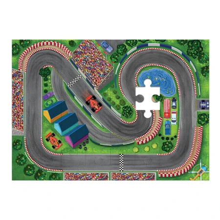 Juego 2 en 1, Puzzle y juego, Coches de carreras, Reino pacífico