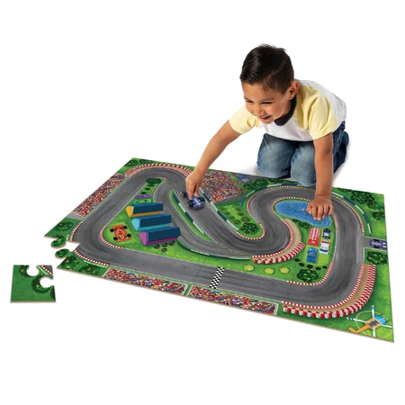 Juego 2 en 1, Puzzle y juego, Coches de carreras, Reino pacífico