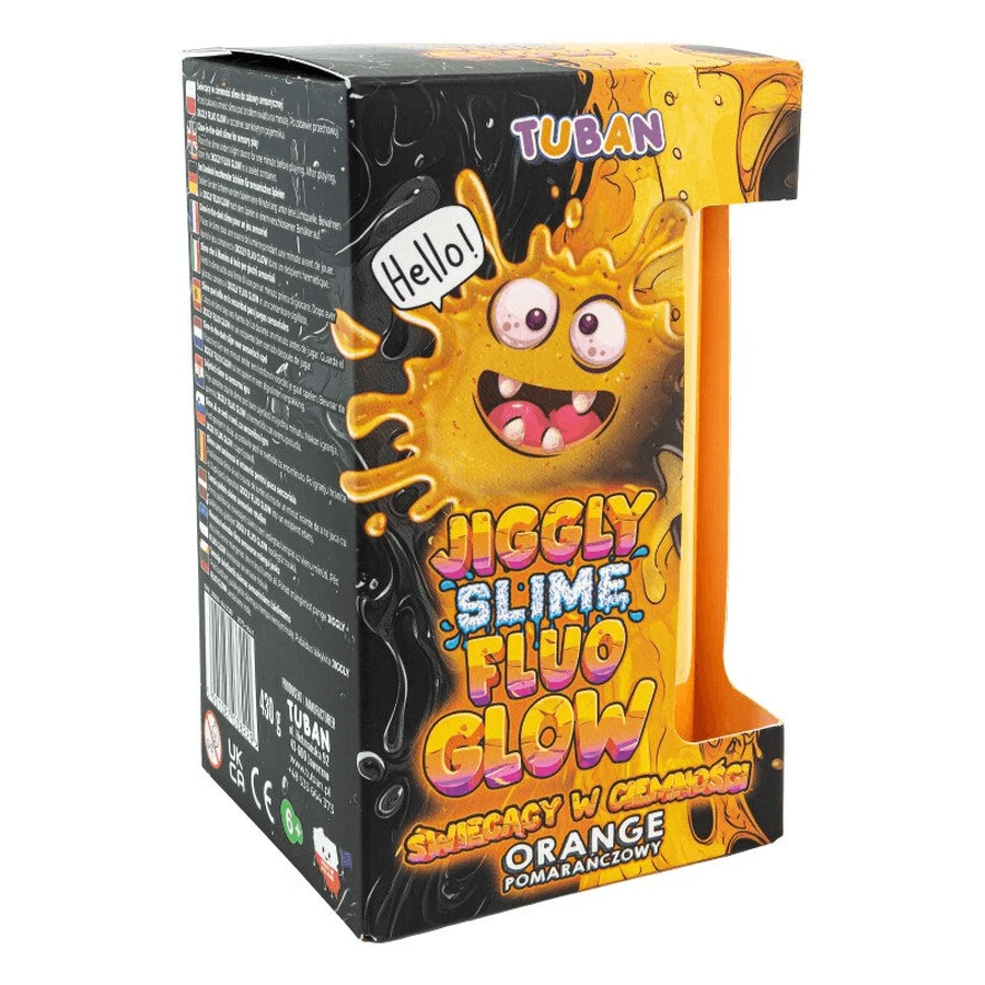Set DIY Experimente JIGGLY SLIME SLIME FLUO GLOW JIGGLY SLIME FLUO GLOW - PORTOCALIU 430 g