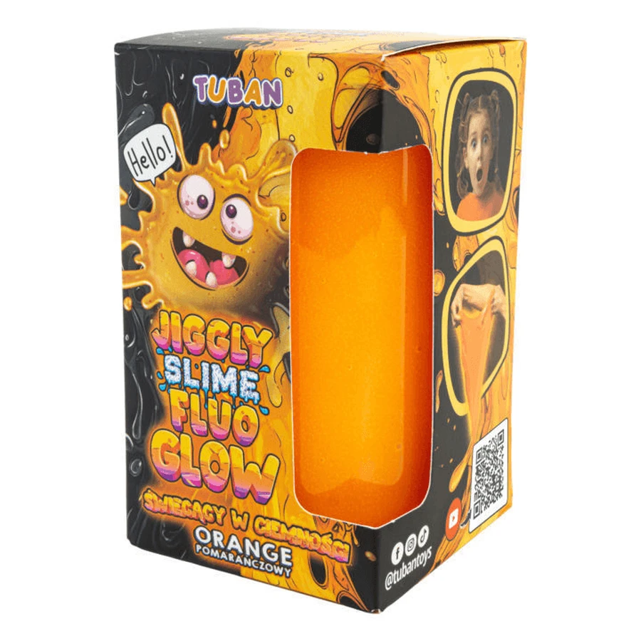 Set DIY Experimente JIGGLY SLIME SLIME FLUO GLOW JIGGLY SLIME FLUO GLOW - PORTOCALIU 430 g