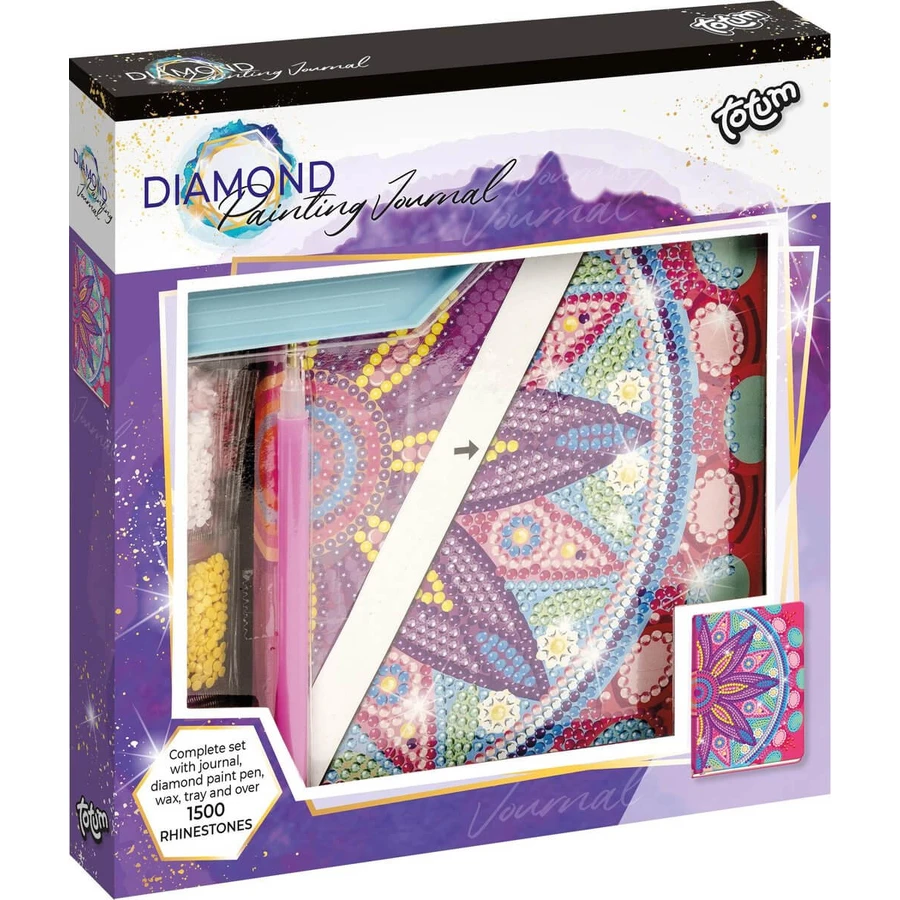 DIY-Set Mein Tagebuch mit Mandala-Blume und Diamanten