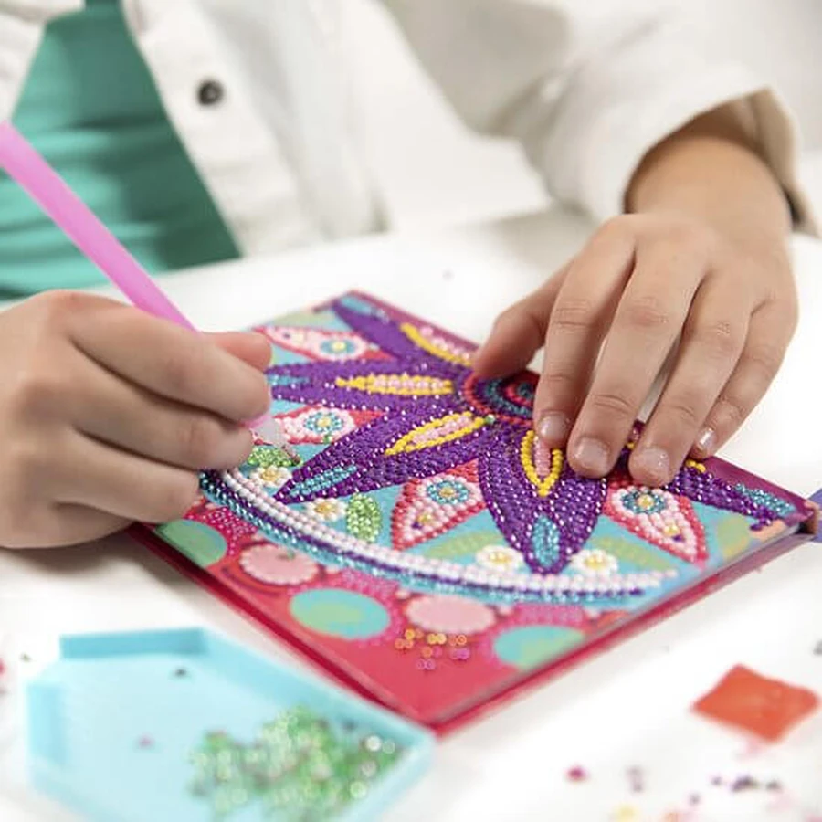 DIY-Set Mein Tagebuch mit Mandala-Blume und Diamanten