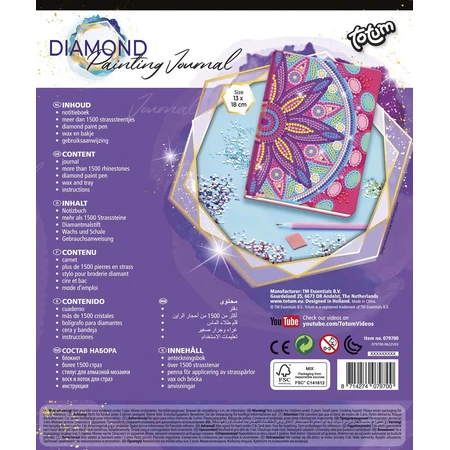 DIY-Set Mein Tagebuch mit Mandala-Blume und Diamanten