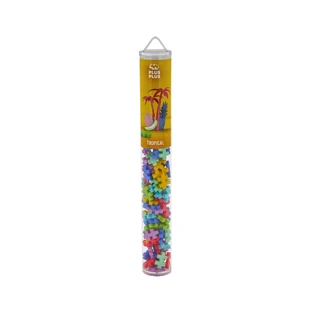 Jeu de construction Plus-Plus, tube de 100 pièces, Tropical Mix, couleurs tropicales