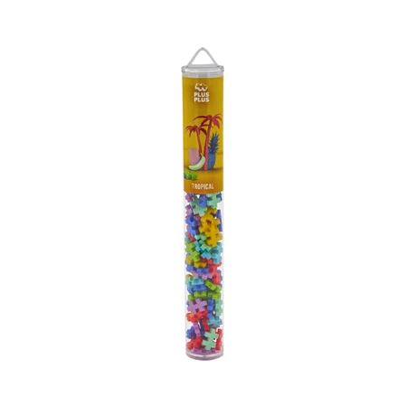 Jeu de construction Plus-Plus, tube de 100 pièces, Tropical Mix, couleurs tropicales
