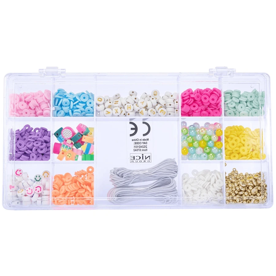 Kreatives DIY-Set - Halsketten und Armbänder mit Heishi Pop Perlen, 500 Stück, ABC Beads