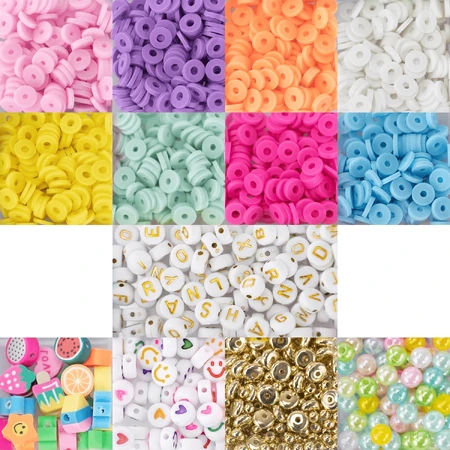 Kreatives DIY-Set - Halsketten und Armbänder mit Heishi Pop Perlen, 500 Stück, ABC Beads
