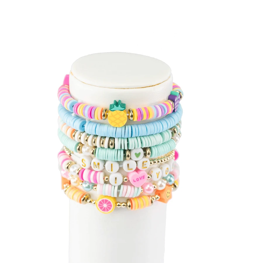 Kreatives DIY-Set - Halsketten und Armbänder mit Heishi Pop Perlen, 500 Stück, ABC Beads