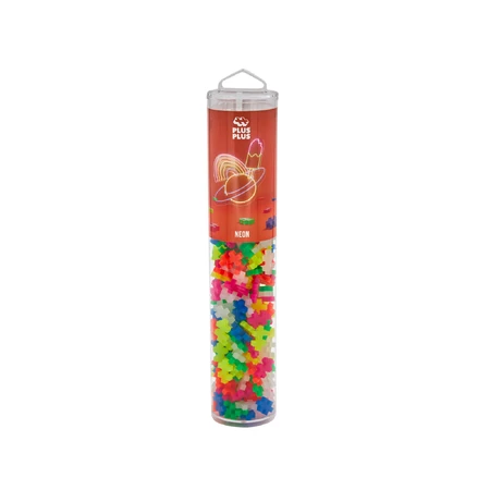 Juego de construcción Plus-Plus, tubo de 240 piezas, Neon Mix, colores fluorescentes