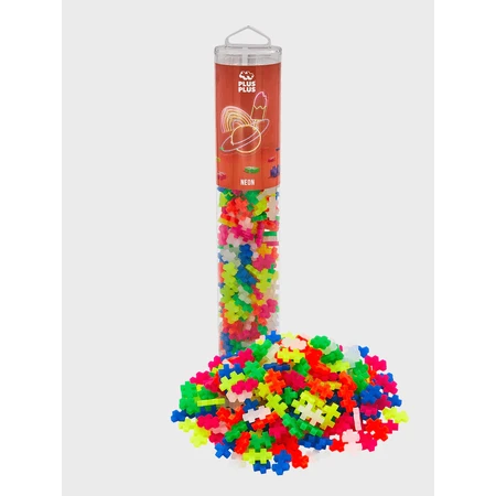 Juego de construcción Plus-Plus, tubo de 240 piezas, Neon Mix, colores fluorescentes