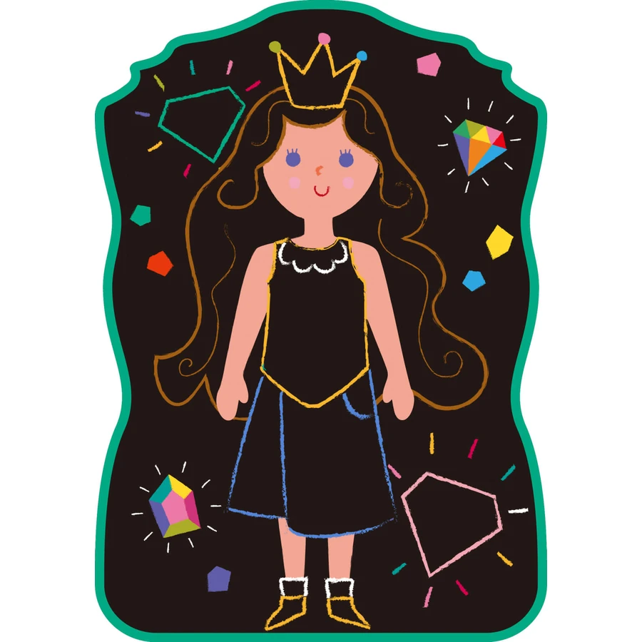 Portable chalk drawing set, Haku Yoka - Dress up Princess