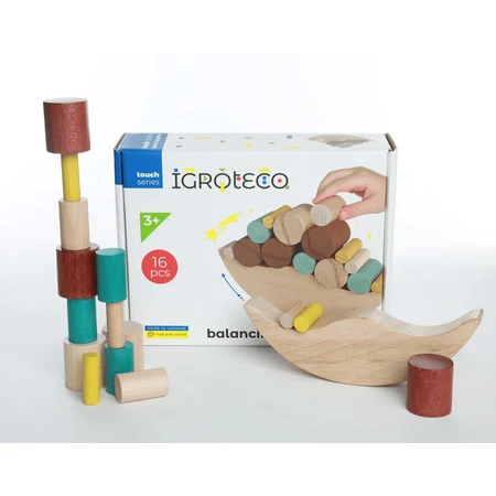 Wooden balance game - "Moon", 16 pieces