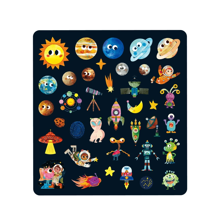 Creative set with reusable soft stickers - Space Explorer
