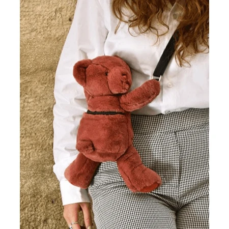Osito de peluche - adorable bolso bandolera, 30 cm, Terracota
