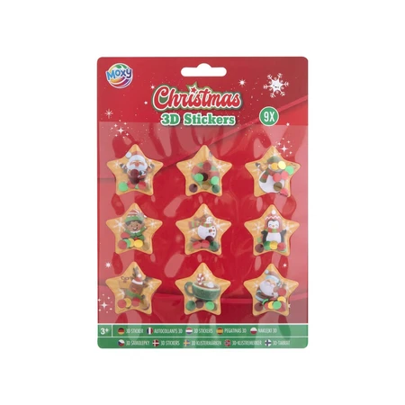 Set de pegatinas 3D navideñas, estrellas