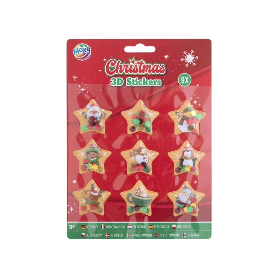Set de pegatinas 3D navideñas, estrellas
