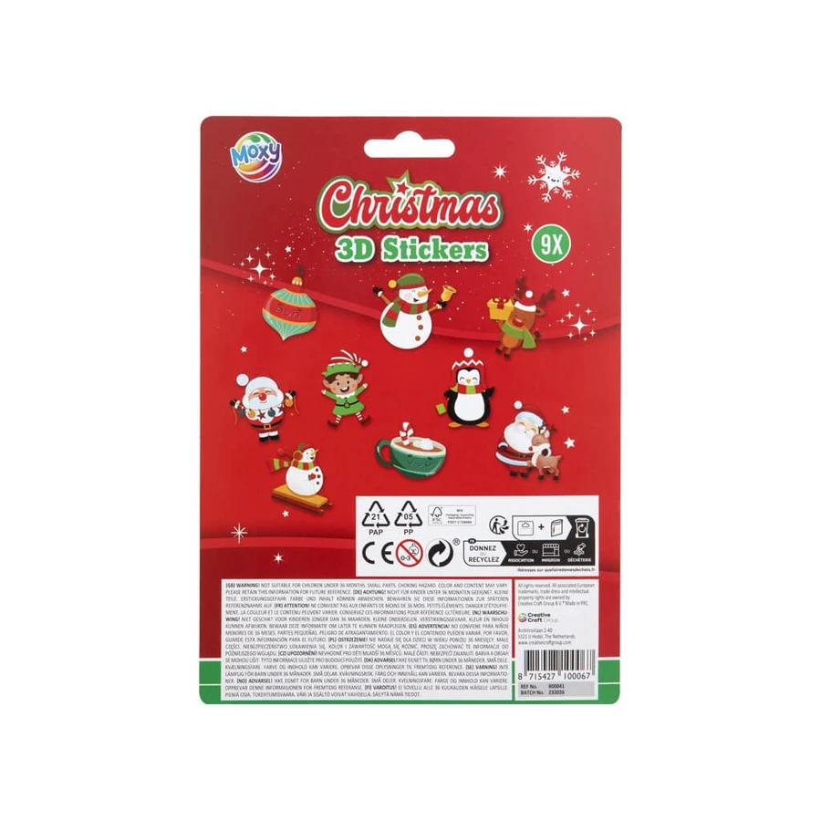 Set de pegatinas 3D navideñas, estrellas