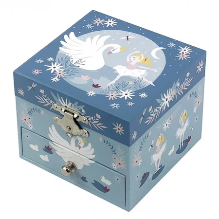 Caja de música cuadrada El lago de los cisnes