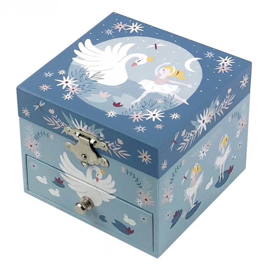 Caja de música cuadrada El lago de los cisnes