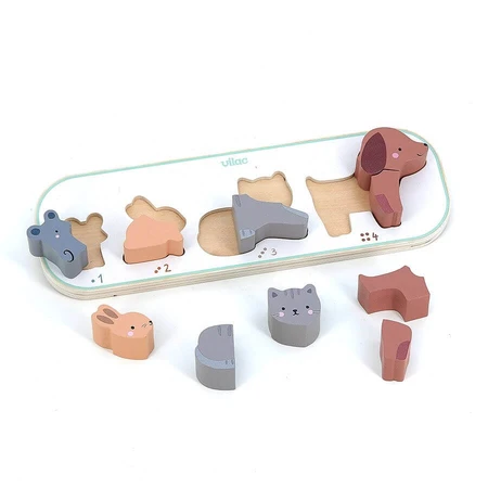 Puzzle de madera - 1,2,3,4 Animales - Vilac
