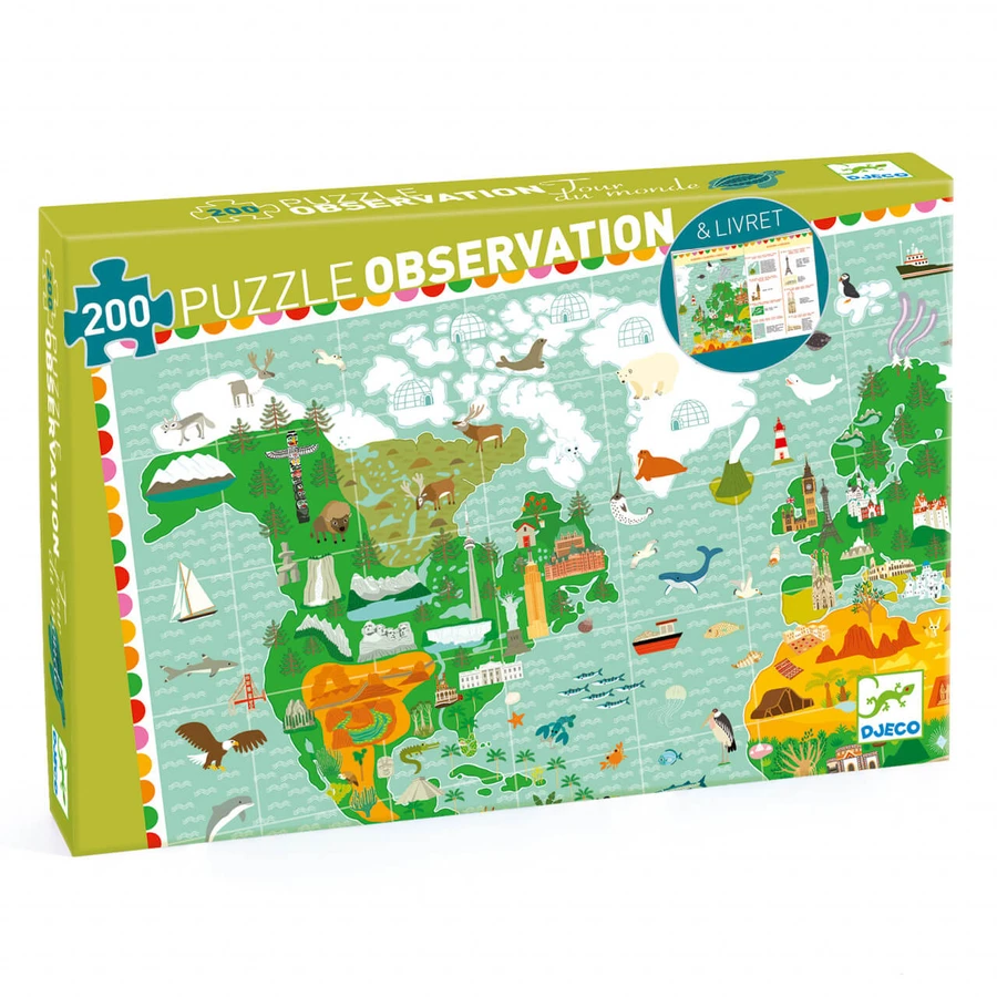 Djeco observation puzzle around the world