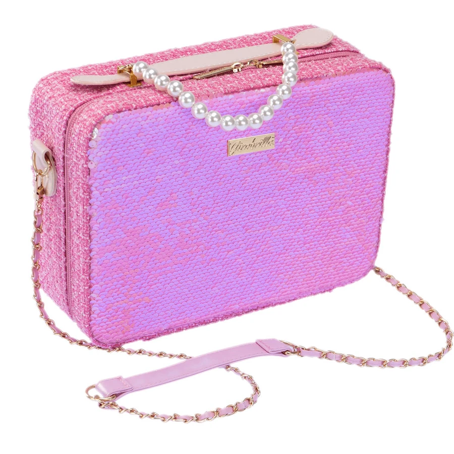 Girabrilla grote omkeerbare make-up tas met pailletten