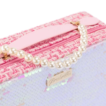 Girabrilla grote omkeerbare make-up tas met pailletten