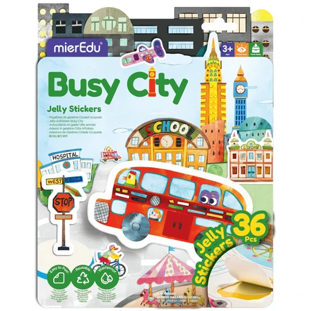Creative set with reusable soft stickers - City on the move