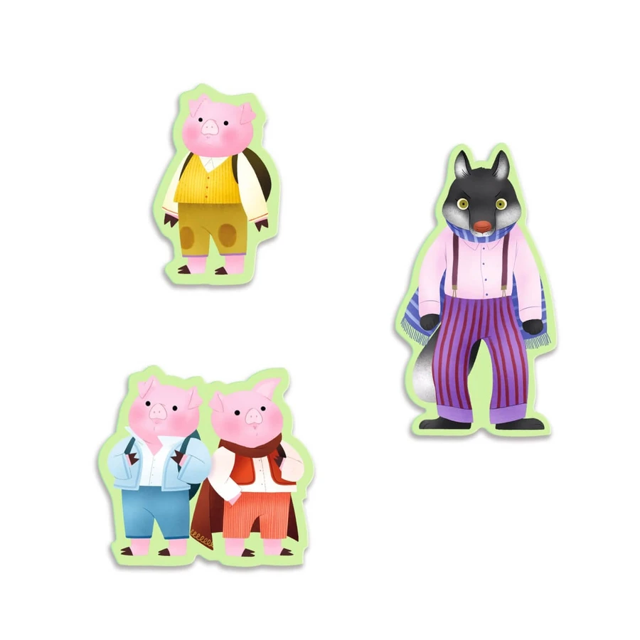 Puzzle de cuentos Los tres cerditos, Djeco