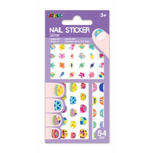 Glitter nail stickers - Flowers