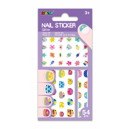 Glitter nail stickers - Flowers
