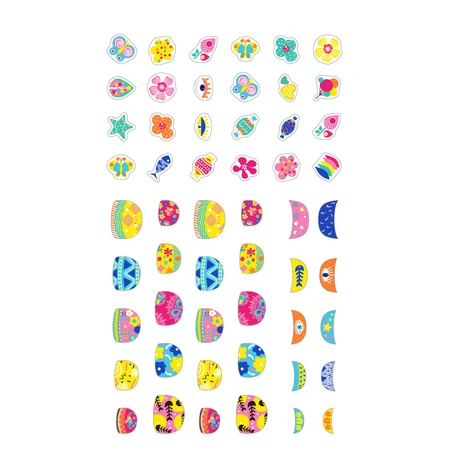 Glitter nail stickers - Flowers