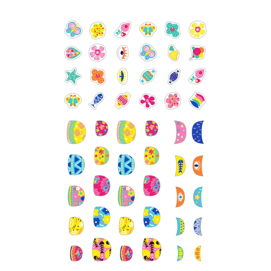 Glitter nail stickers - Flowers