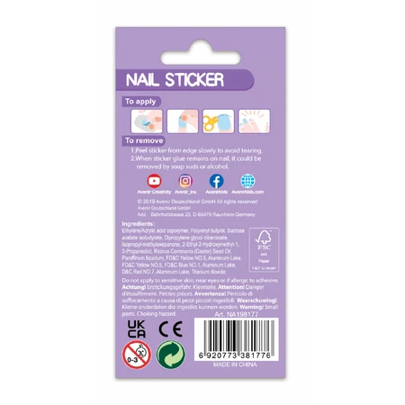 Glitter nail stickers - Flowers