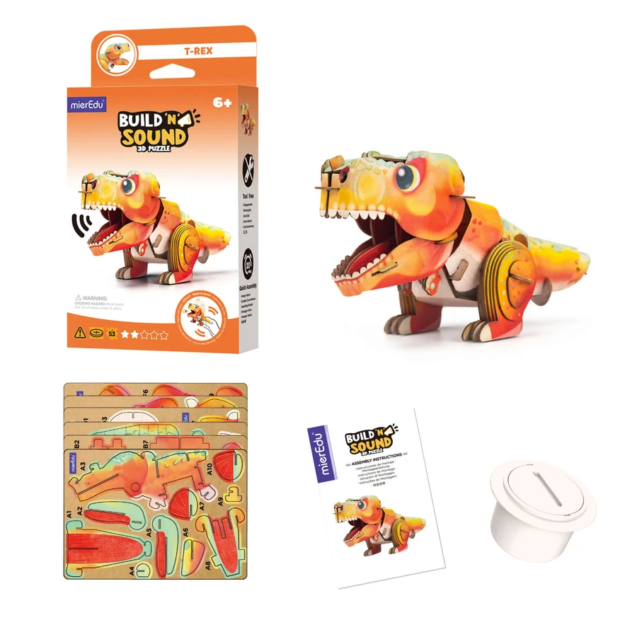 3D Sound Puzzle - Tyrannosaurus Rex, Build 'n' Sound