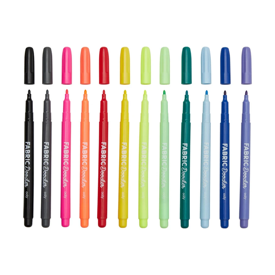 Fabric Doodlers Permanent Textielkrijt - Set van 12