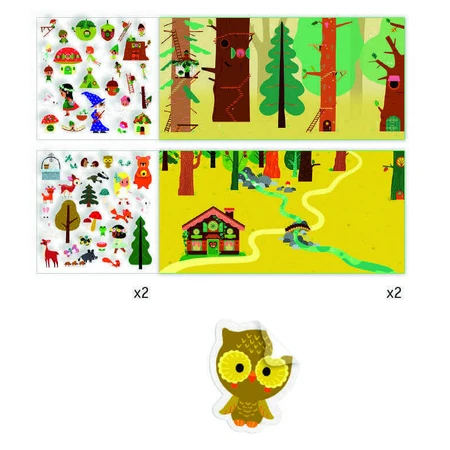 Djeco, The Enchanted Forest with repositionable stickers