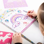 Creative activity book with unicorns