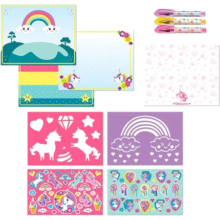 Creative activity book with unicorns