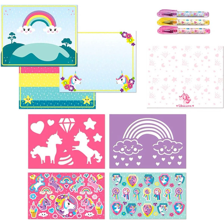 Creative activity book with unicorns