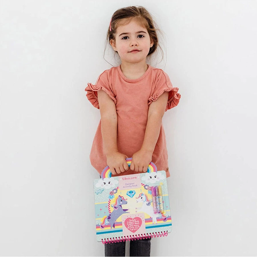 Creative activity book with unicorns