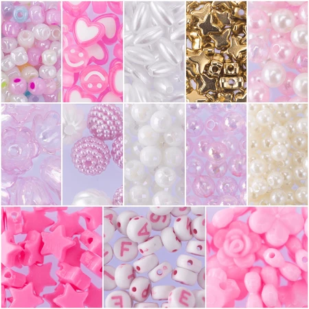Kit de bricolage créatif - Colliers et bracelets en perles Bouquet de fleurs, 500 pièces, ABC Beads