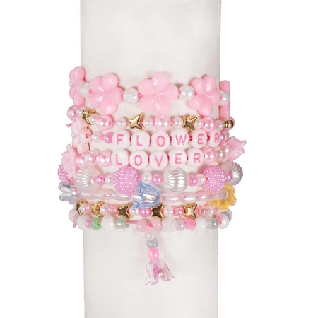 Kit de bricolage créatif - Colliers et bracelets en perles Bouquet de fleurs, 500 pièces, ABC Beads