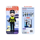 Magnetic puzzle in metal box, matching and matching game - Policeman