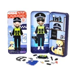 Magnetic puzzle in metal box, matching and matching game - Policeman