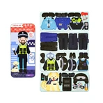 Magnetic puzzle in metal box, matching and matching game - Policeman