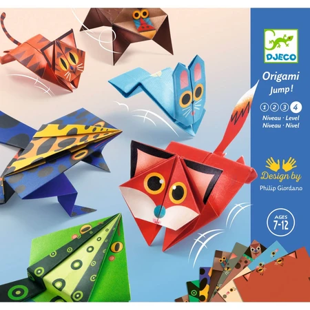 Creative origami game Origami jumping animals, Djeco